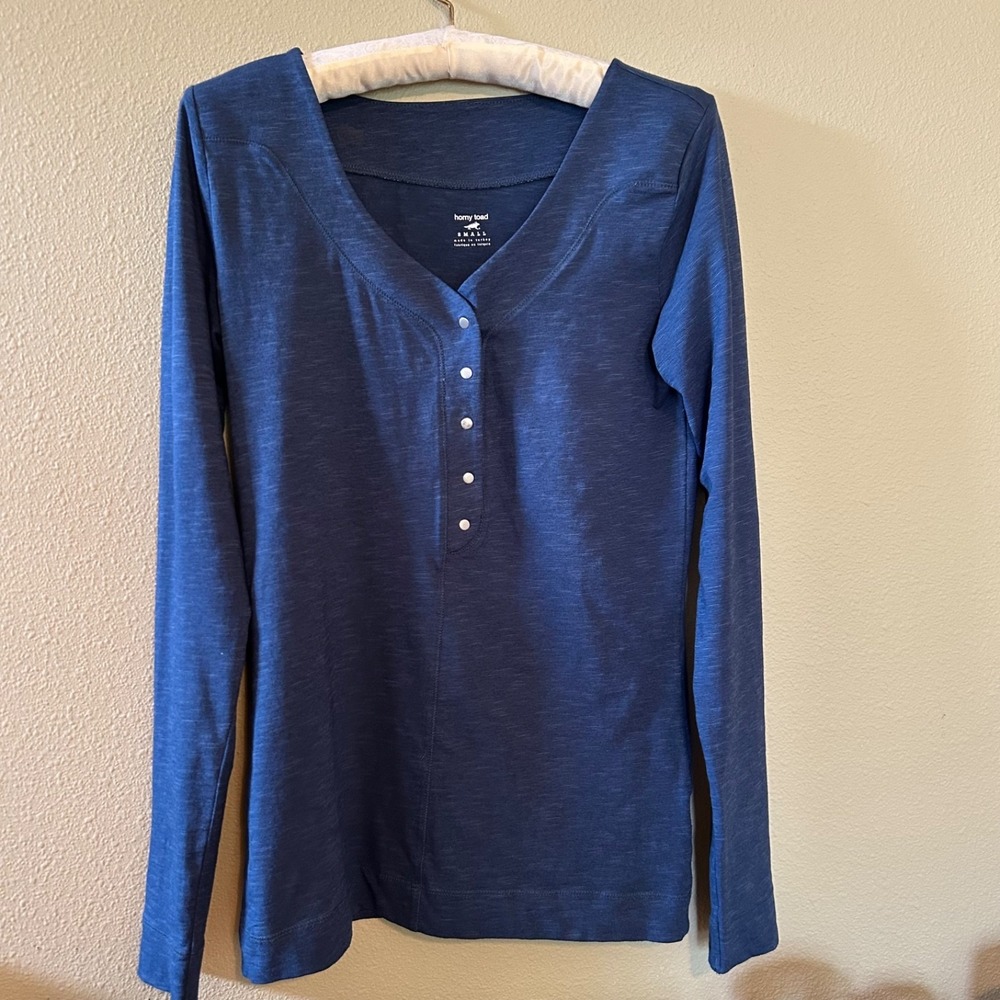 Horny Toad Women's Long Sleeve Blue Top Small